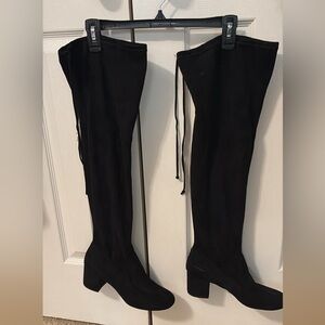 Zigi Soho Black Suede Over-the-Knee Boots, size 10